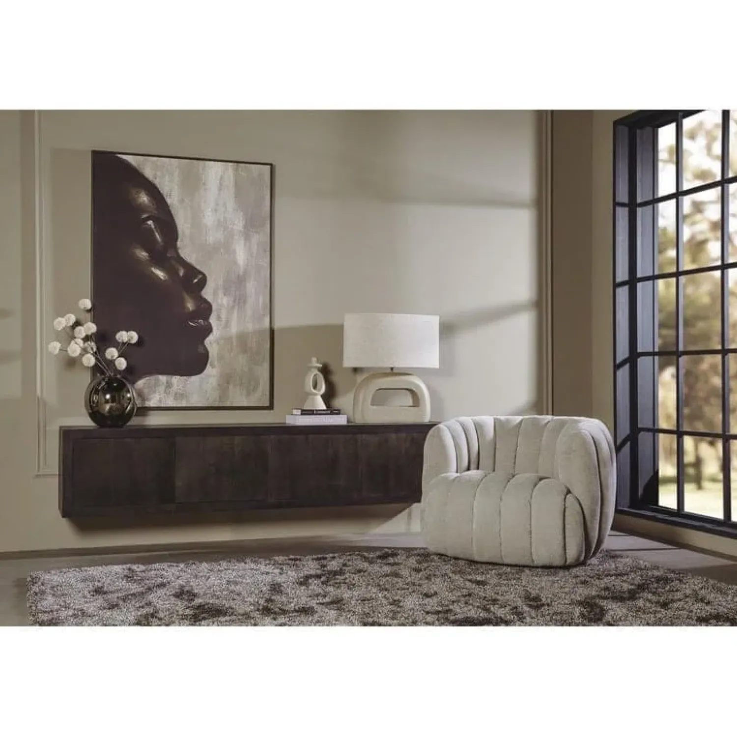 Tower living Industriele Kasten|Tv Meubels|Mincio zwevend Tv meubel bruin eikenfineer 220cm