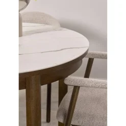 Nordhavn Eettafels|Mirano Uitschuifbare Eettafel Rond Keramiek 120cm