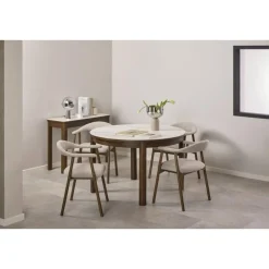 Nordhavn Eettafels|Mirano Uitschuifbare Eettafel Rond Keramiek 120cm