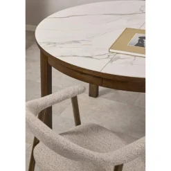 Nordhavn Eettafels|Mirano Uitschuifbare Eettafel Rond Keramiek 120cm