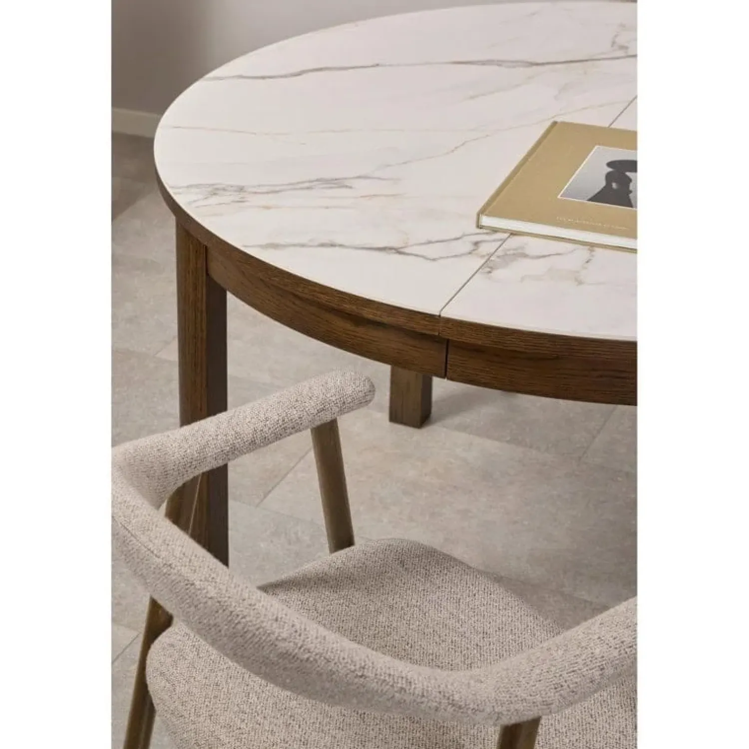 Nordhavn Eettafels|Mirano Uitschuifbare Eettafel Rond Keramiek 120cm