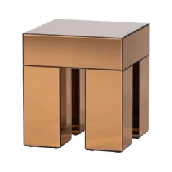 WOOOD Bijzettafels|Mirrox Bijzettafel Spiegelglas Bruin 45cm