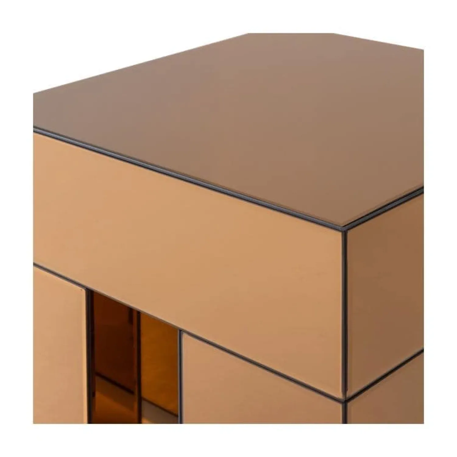 WOOOD Bijzettafels|Mirrox Bijzettafel Spiegelglas Bruin 45cm