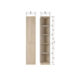 vtwonen Wandkasten|Industriele Kasten|Modulair Bovenkast Eiken Naturel Mat 40cm