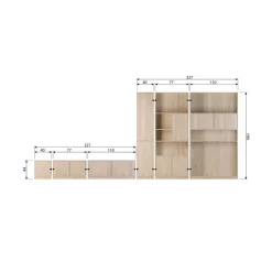 vtwonen Wandkasten|Industriele Kasten|Modulair Bovenkast Eiken Naturel Mat 77cm
