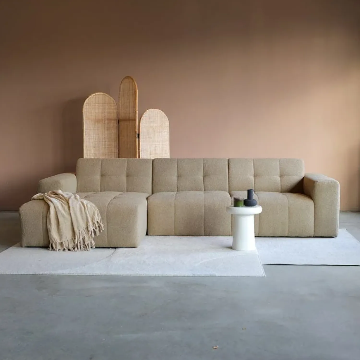 Pepp Hoekbanken|Modulaire Banken|Modulaire Bank Wave Chaise longue links Taupe