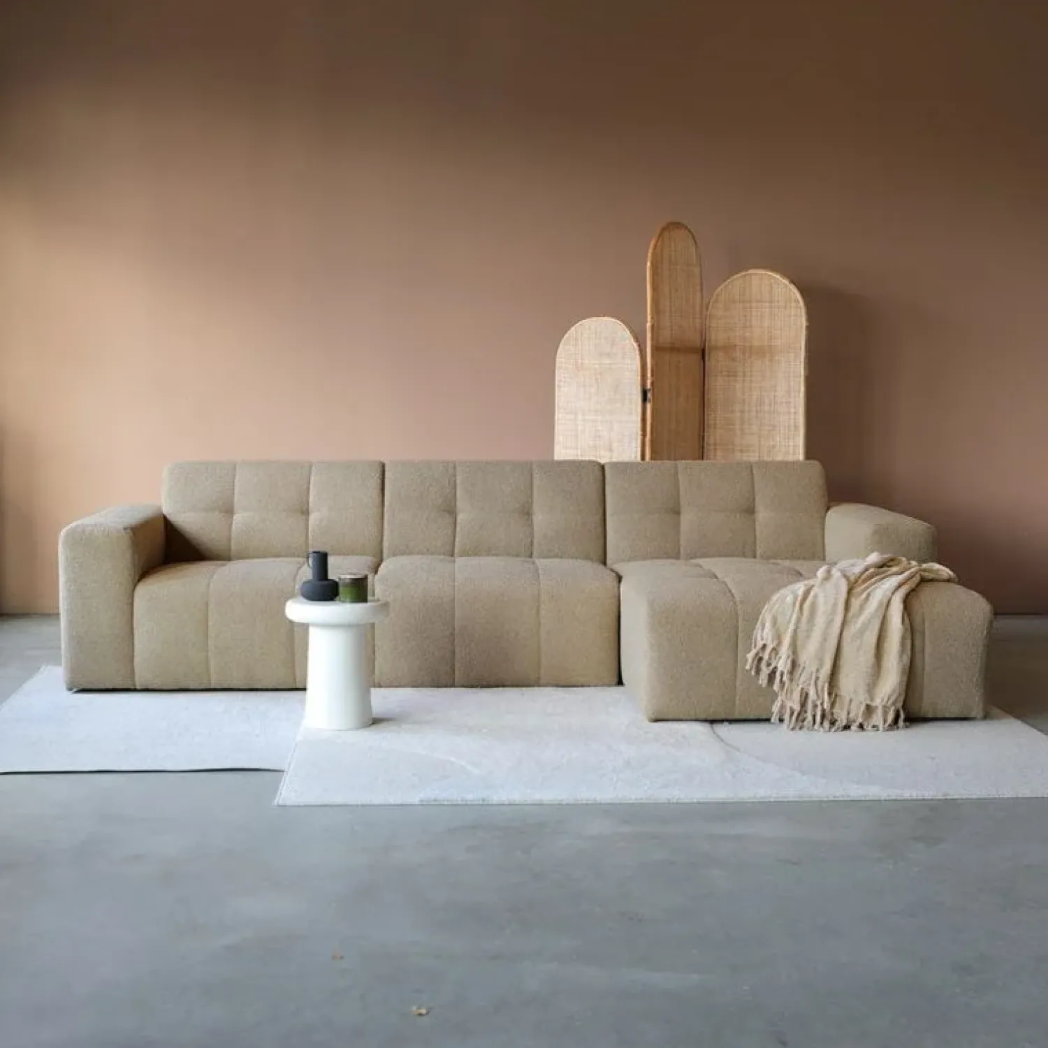 Pepp Hoekbanken|Modulaire Banken|Modulaire Bank Wave Chaise longue rechts Taupe