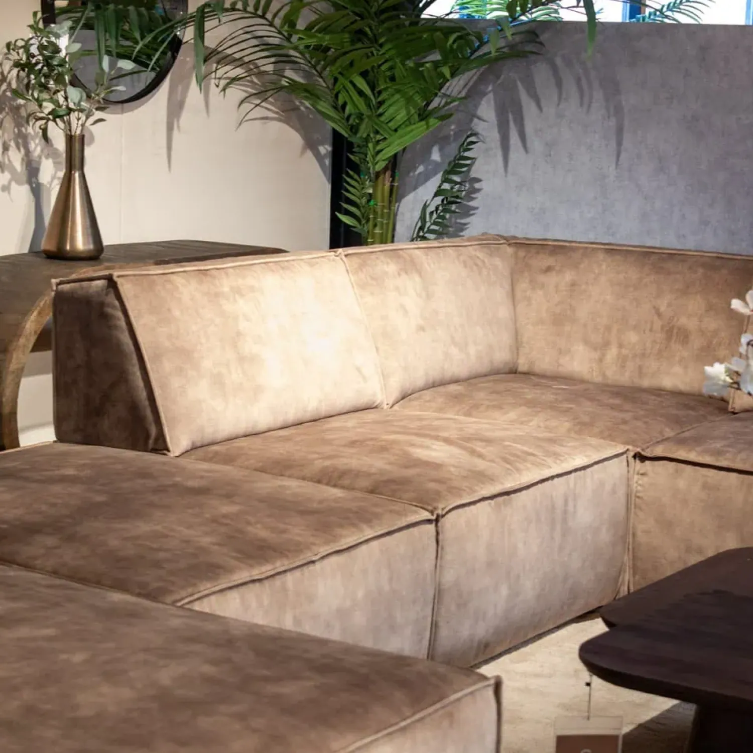 Neves Hoekbanken|Loungebanken|Modulaire Hoekbank Lana met ottomane en verstelbare rugleuning