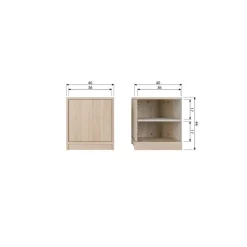 vtwonen Wandkasten|Industriele Kasten|Modulair Onderkast Eiken Naturel Mat 40cm