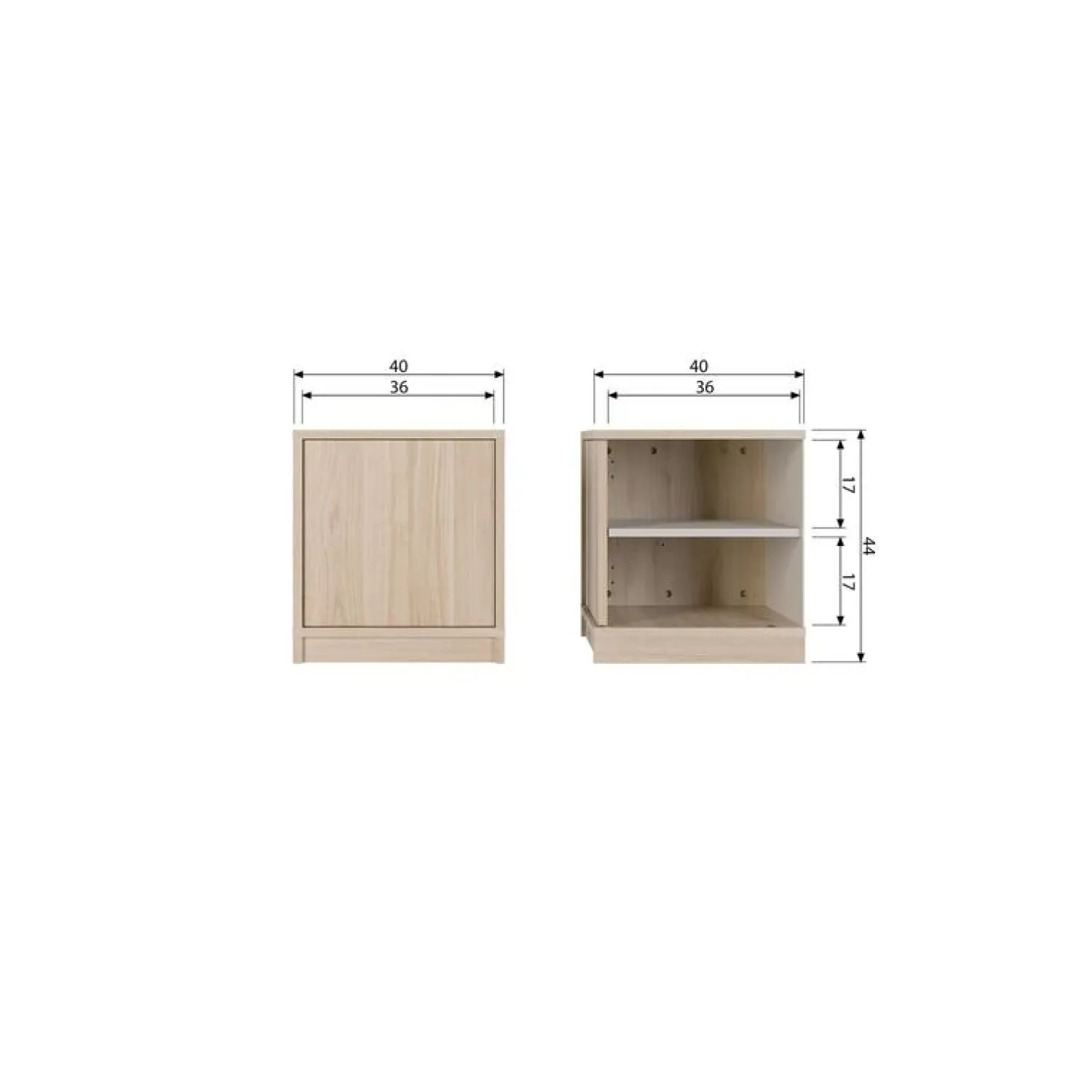 vtwonen Wandkasten|Industriele Kasten|Modulair Onderkast Eiken Naturel Mat 40cm