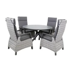 Lesli Living Tuintafels|Mojito Tuintafel Rond keramisch zwart 120cm