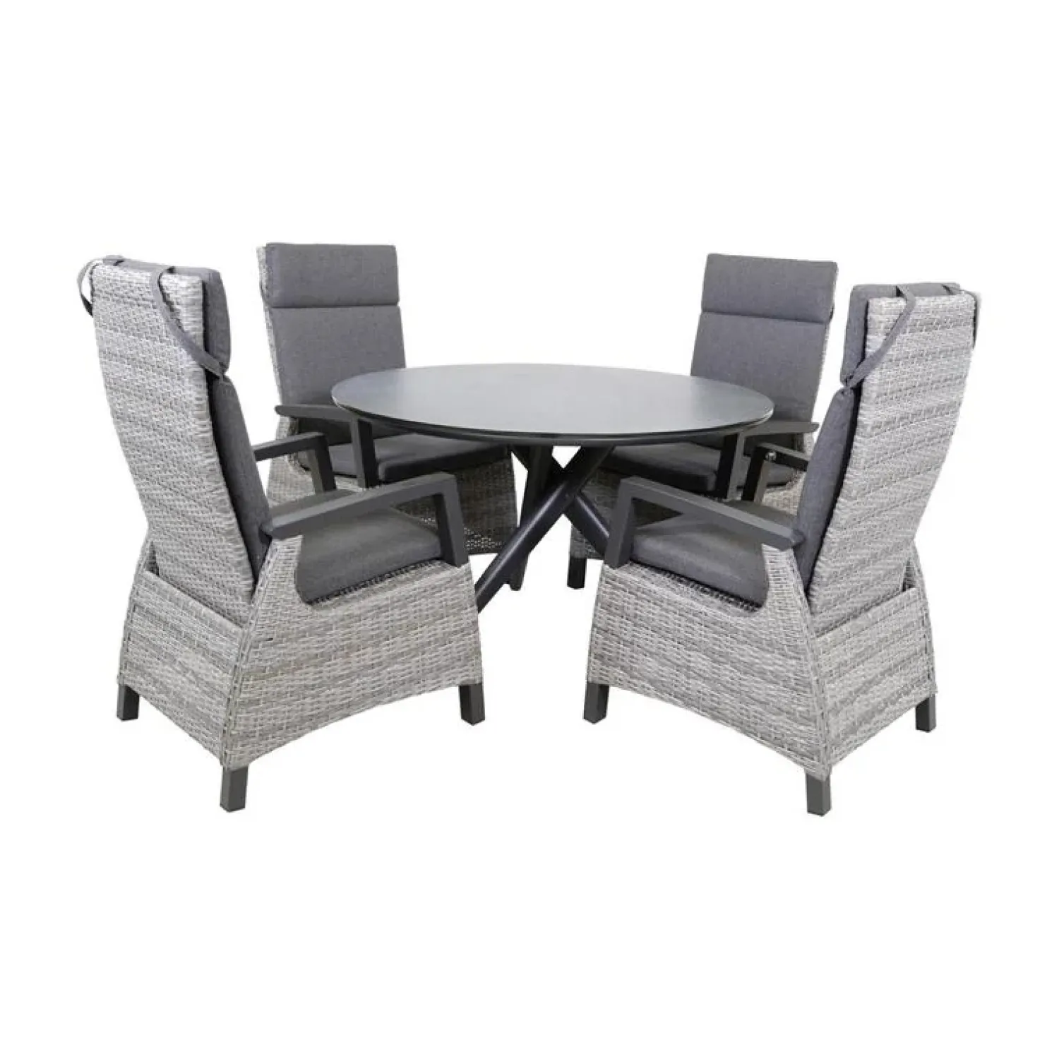 Lesli Living Tuintafels|Mojito Tuintafel Rond keramisch zwart 120cm