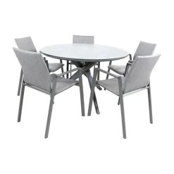 Lesli Living Tuintafels|Mojito Tuintafel Rond keramisch zwart 120cm
