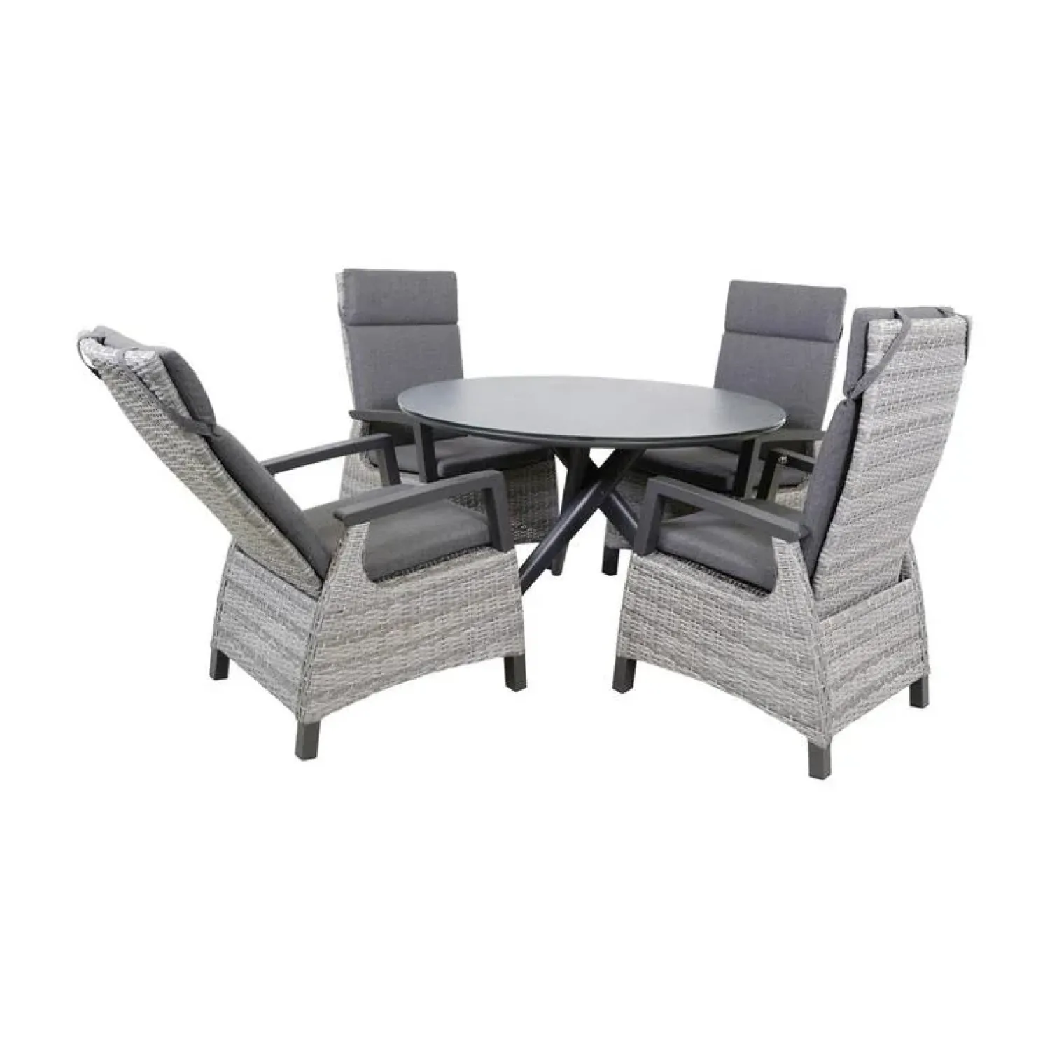 Lesli Living Tuintafels|Mojito Tuintafel Rond keramisch zwart 120cm
