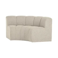 WOOOD Eetkamerbanken|Eetkamerbanken|Mojo Eetkamerbank Halfronde hoek Rugleuning Bouclé Beige