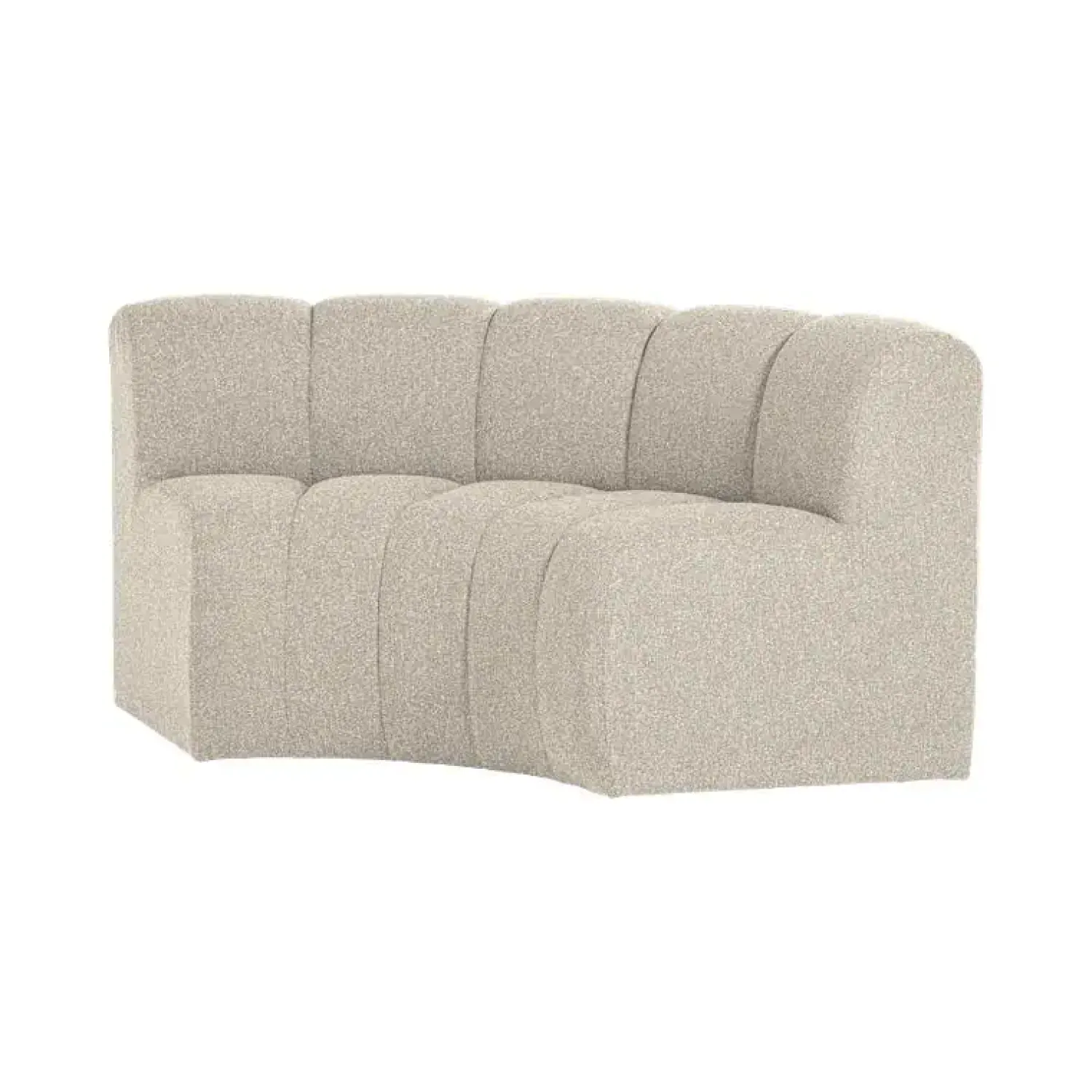 WOOOD Eetkamerbanken|Eetkamerbanken|Mojo Eetkamerbank Halfronde hoek Rugleuning Bouclé Beige