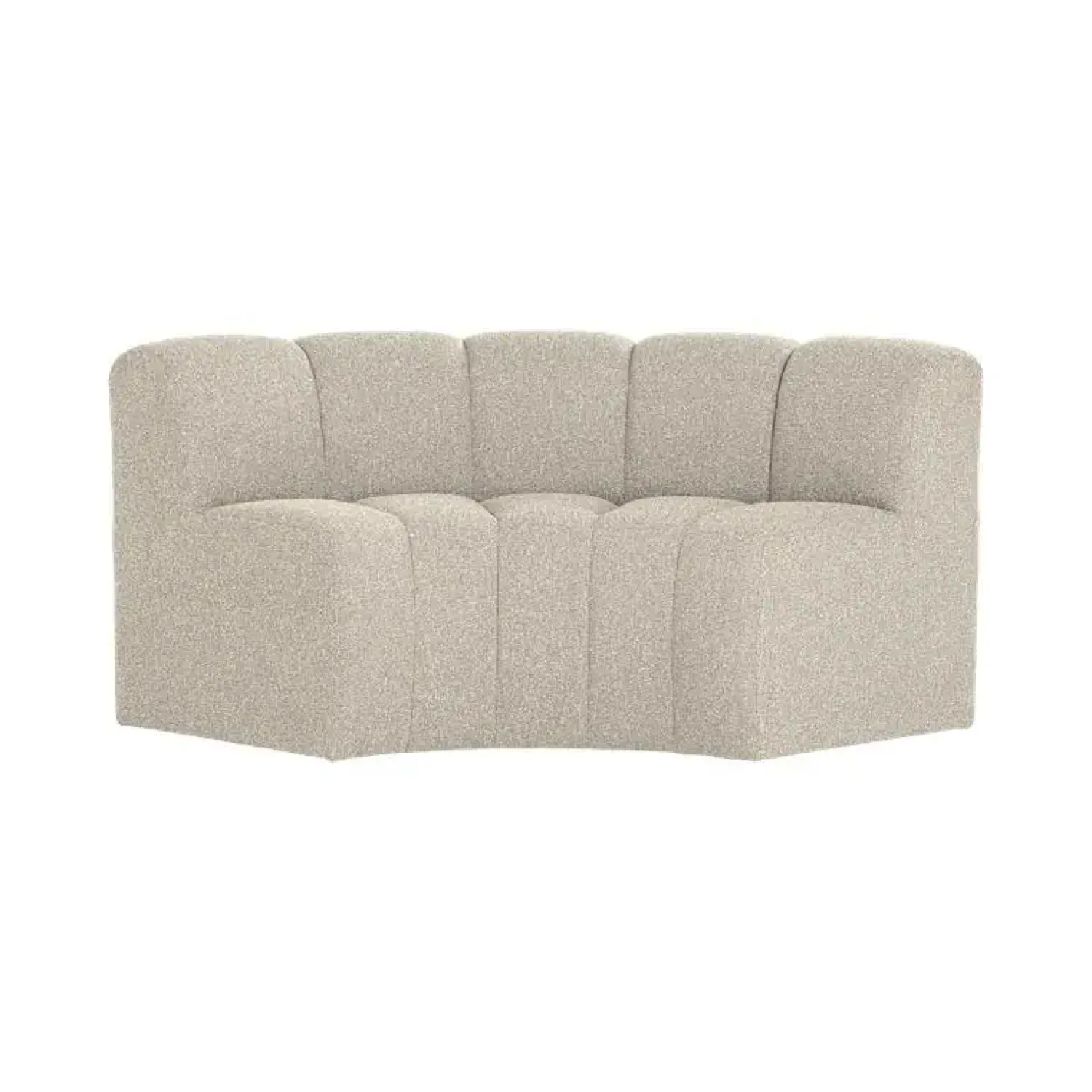 WOOOD Eetkamerbanken|Eetkamerbanken|Mojo Eetkamerbank Halfronde hoek Rugleuning Bouclé Beige