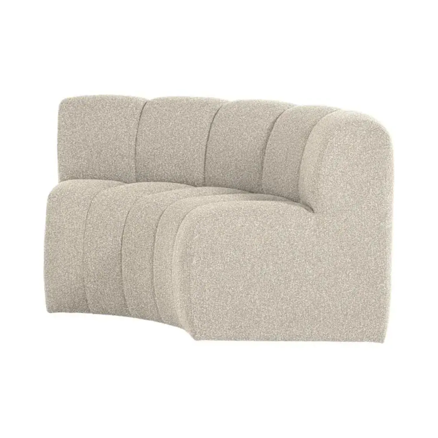 WOOOD Eetkamerbanken|Eetkamerbanken|Mojo Eetkamerbank Halfronde hoek Rugleuning Bouclé Beige