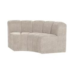 WOOOD Eetkamerbanken|Eetkamerbanken|Mojo Eetkamerbank Halfronde hoek Rugleuning Rib Ecru