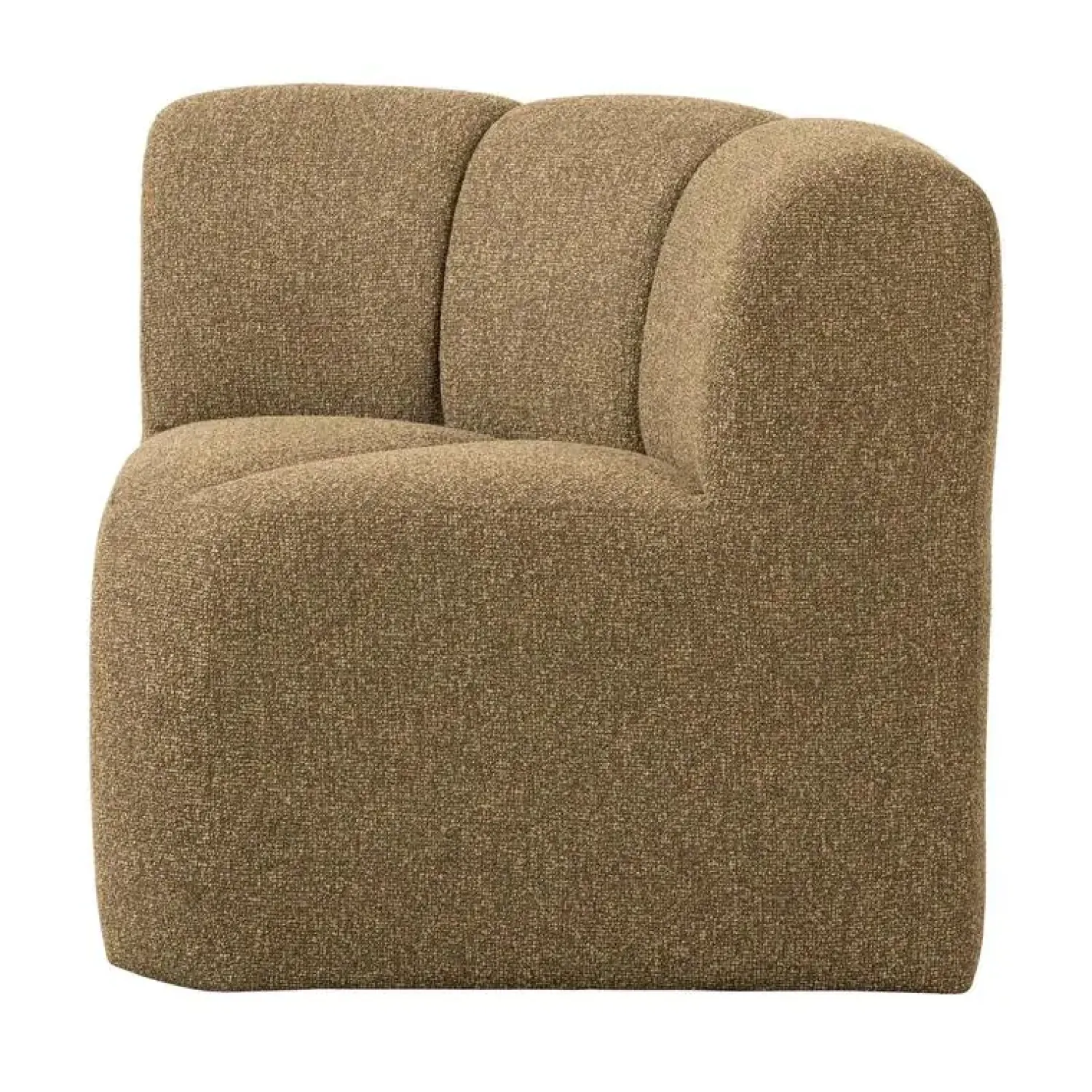 WOOOD Eetkamerbanken|Eetkamerbanken|Mojo Eetkamerbank Hoek Met Rugleuning Bouclé Geel/Bruin Melange