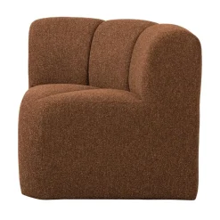 WOOOD Eetkamerbanken|Eetkamerbanken|Mojo Eetkamerbank Hoek Met Rugleuning Bouclé Roestbruin Melange