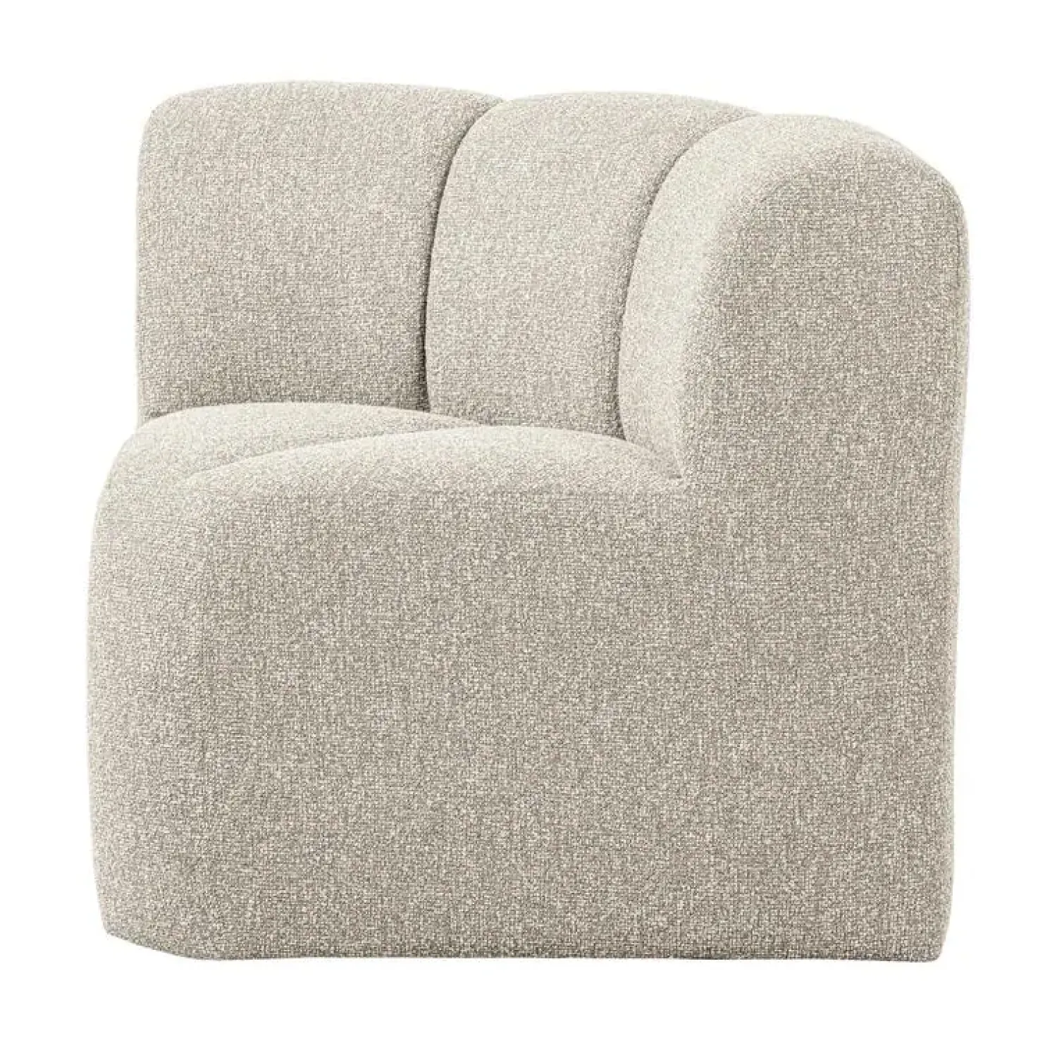 WOOOD Eetkamerbanken|Eetkamerbanken|Mojo Eetkamerbank Hoek Met Rugleuning Bouclé Beige Melange