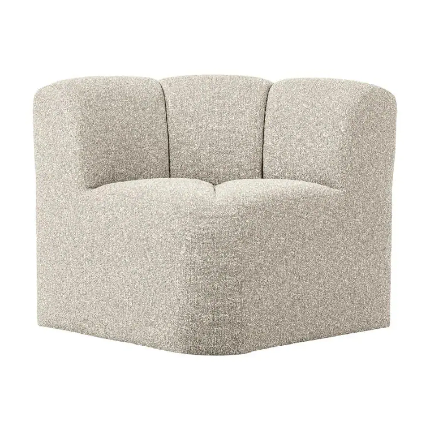 WOOOD Eetkamerbanken|Eetkamerbanken|Mojo Eetkamerbank Hoek Met Rugleuning Bouclé Beige Melange