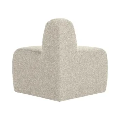 WOOOD Eetkamerbanken|Eetkamerbanken|Mojo Eetkamerbank Hoek Rond Rugleuning Bouclé Beige melange