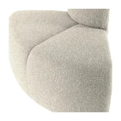 WOOOD Eetkamerbanken|Eetkamerbanken|Mojo Eetkamerbank Hoek Rond Rugleuning Bouclé Beige melange