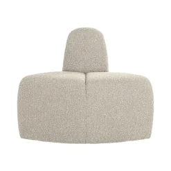 WOOOD Eetkamerbanken|Eetkamerbanken|Mojo Eetkamerbank Hoek Rond Rugleuning Bouclé Beige melange