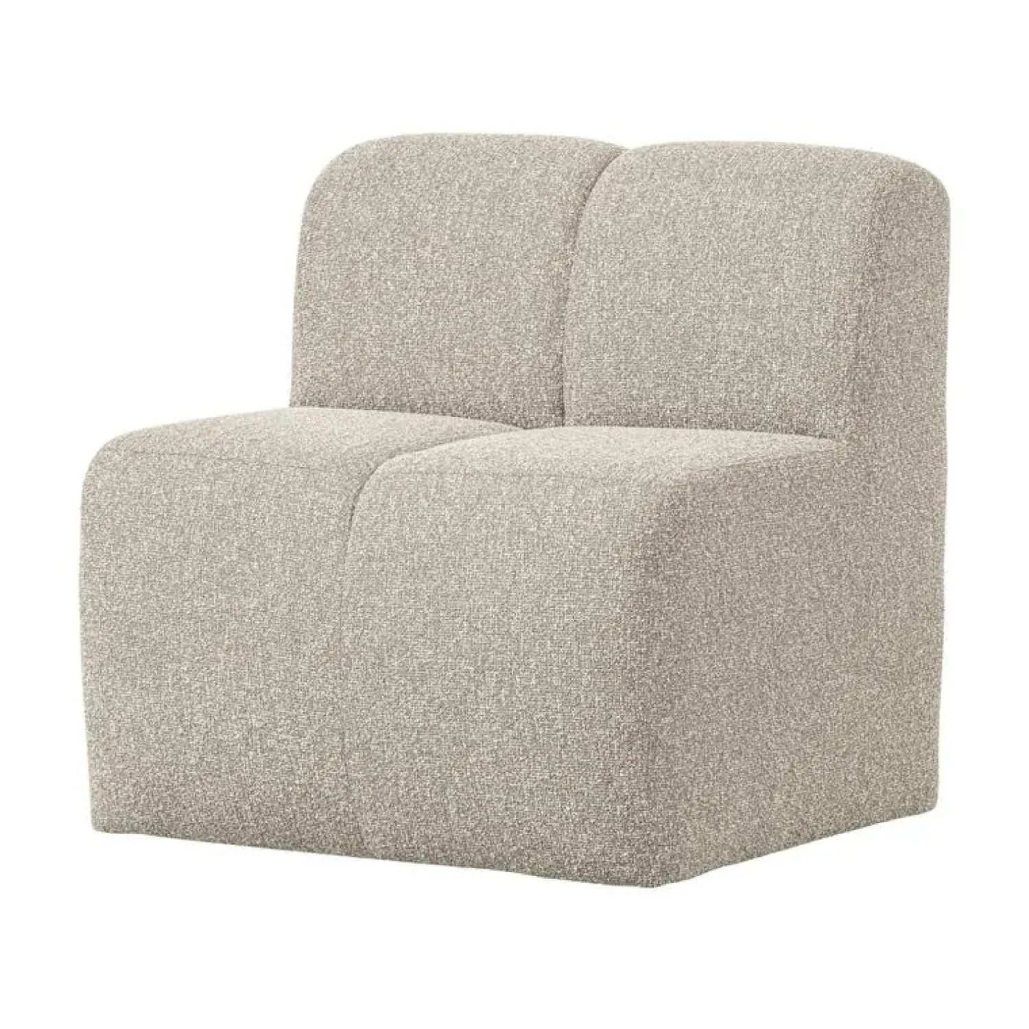 WOOOD Eetkamerbanken|Eetkamerbanken|Mojo Eetkamerbank Met Rugleuning Bouclé Beige Melange 84cm