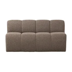 WOOOD Eetkamerbanken|Eetkamerbanken|Mojo Eetkamerbank Met Rugleuning Bouclé Bruin Melange 164cm