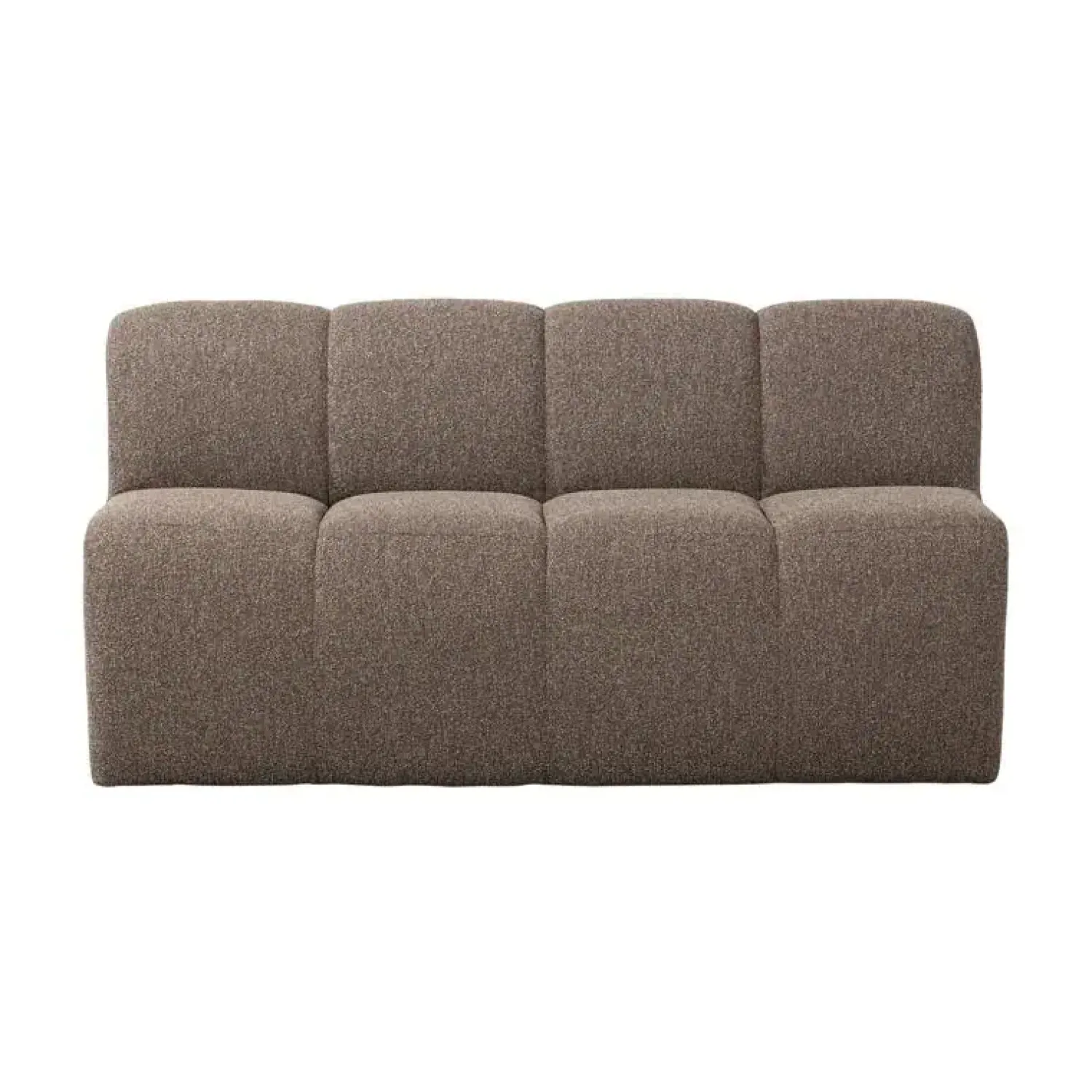 WOOOD Eetkamerbanken|Eetkamerbanken|Mojo Eetkamerbank Met Rugleuning Bouclé Bruin Melange 164cm
