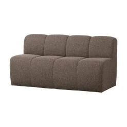 WOOOD Eetkamerbanken|Eetkamerbanken|Mojo Eetkamerbank Met Rugleuning Bouclé Bruin Melange 164cm