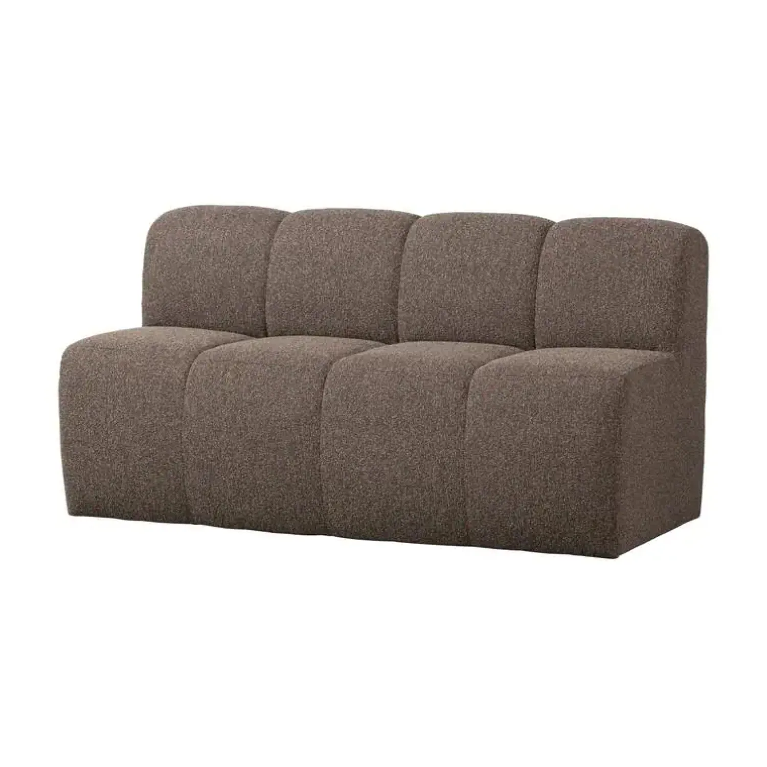 WOOOD Eetkamerbanken|Eetkamerbanken|Mojo Eetkamerbank Met Rugleuning Bouclé Bruin Melange 164cm