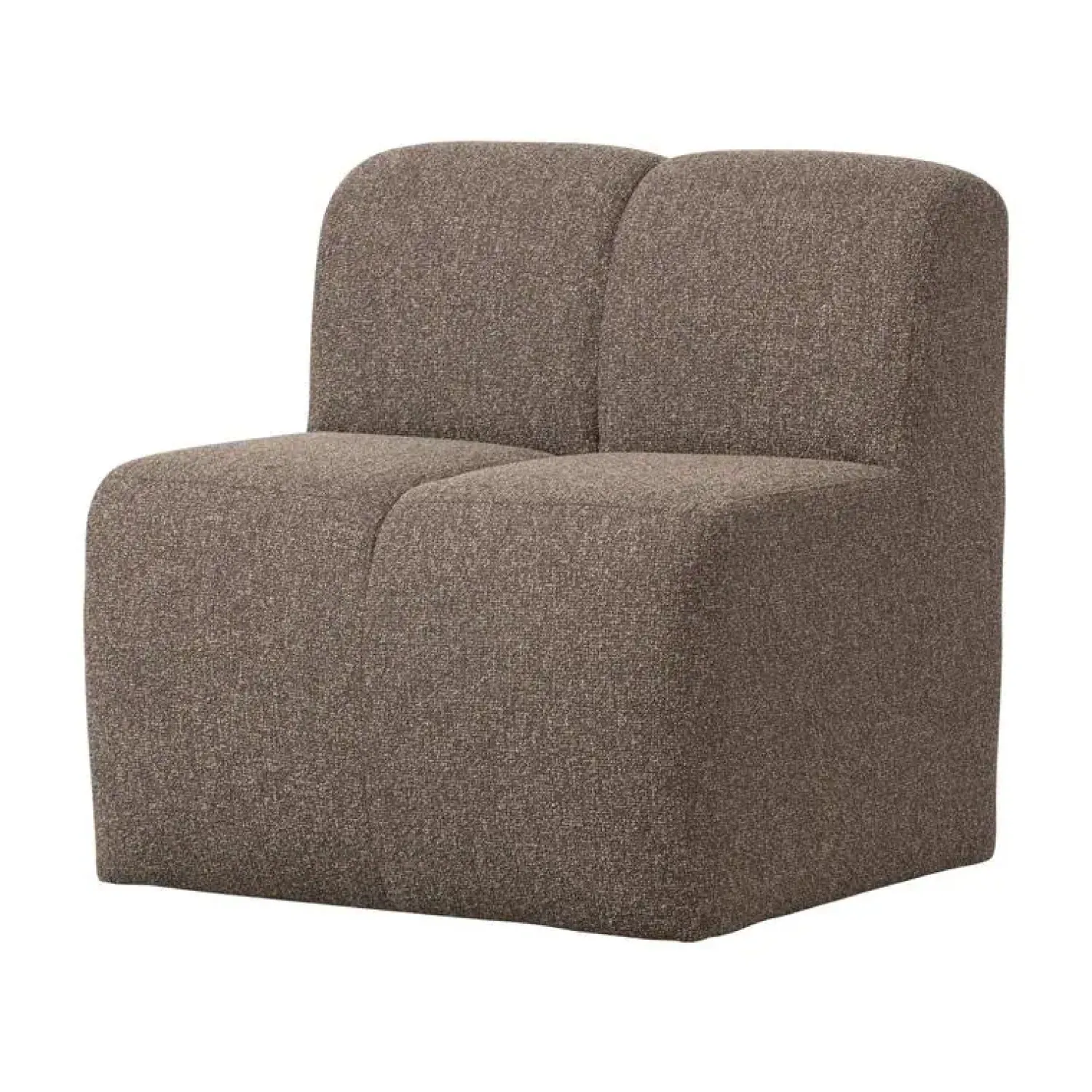 WOOOD Eetkamerbanken|Eetkamerbanken|Mojo Eetkamerbank Met Rugleuning Bouclé Bruin Melange 84cm