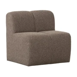 WOOOD Eetkamerbanken|Eetkamerbanken|Mojo Eetkamerbank Met Rugleuning Bouclé Bruin Melange 84cm