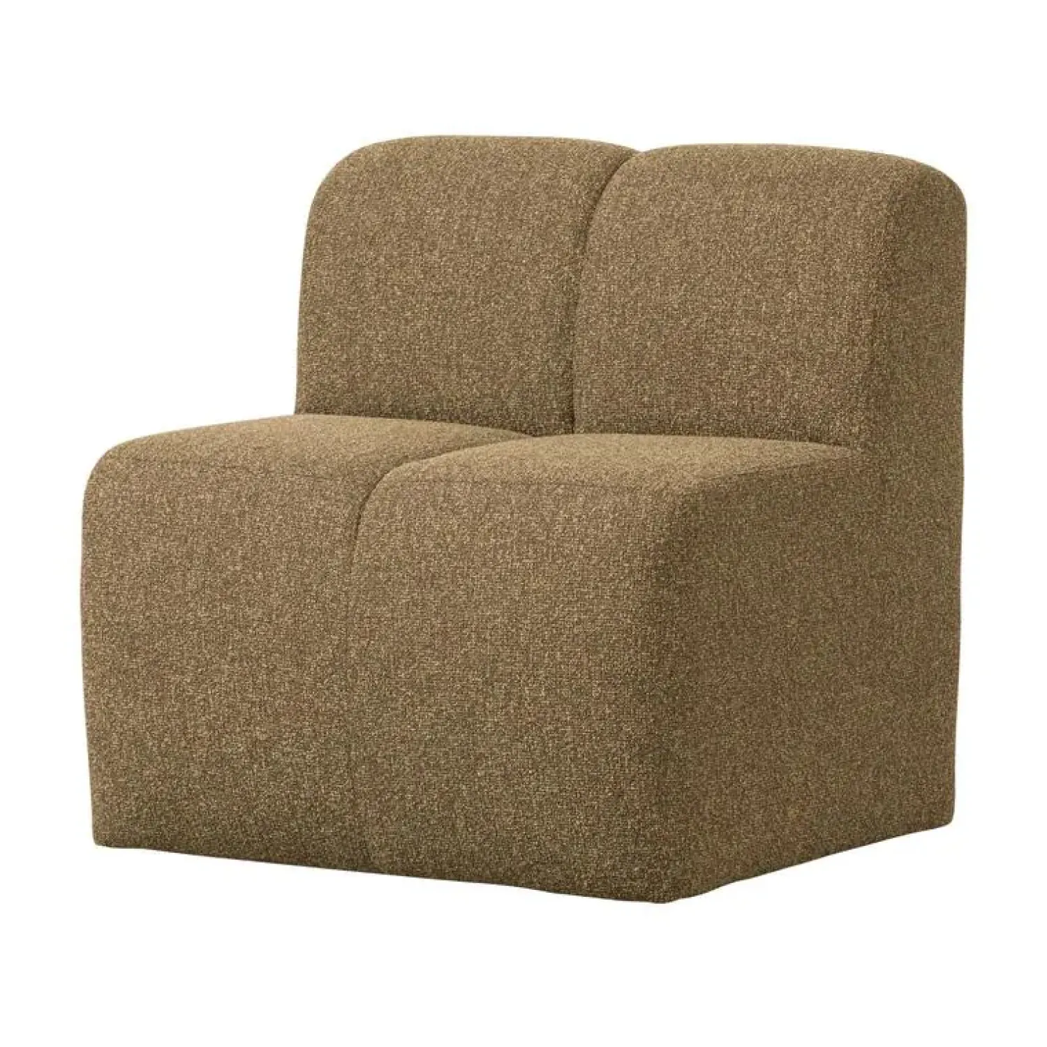 WOOOD Eetkamerbanken|Eetkamerbanken|Mojo Eetkamerbank Met Rugleuning Bouclé Geel/Bruin Melange 84cm