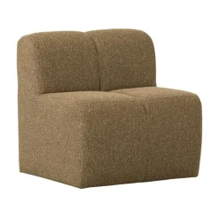 WOOOD Eetkamerbanken|Eetkamerbanken|Mojo Eetkamerbank Met Rugleuning Bouclé Geel/Bruin Melange 84cm