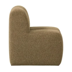 WOOOD Eetkamerbanken|Eetkamerbanken|Mojo Eetkamerbank Met Rugleuning Bouclé Geel/Bruin Melange 84cm