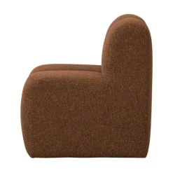 WOOOD Eetkamerbanken|Eetkamerbanken|Mojo Eetkamerbank Met Rugleuning Bouclé Roestbruin Melange 84cm