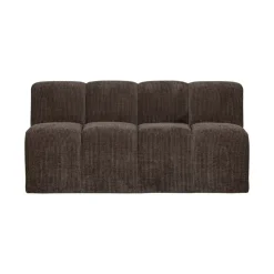 WOOOD Eetkamerbanken|Eetkamerbanken|Mojo Eetkamerbank Met Rugleuning Ribstof Bruin 164cm