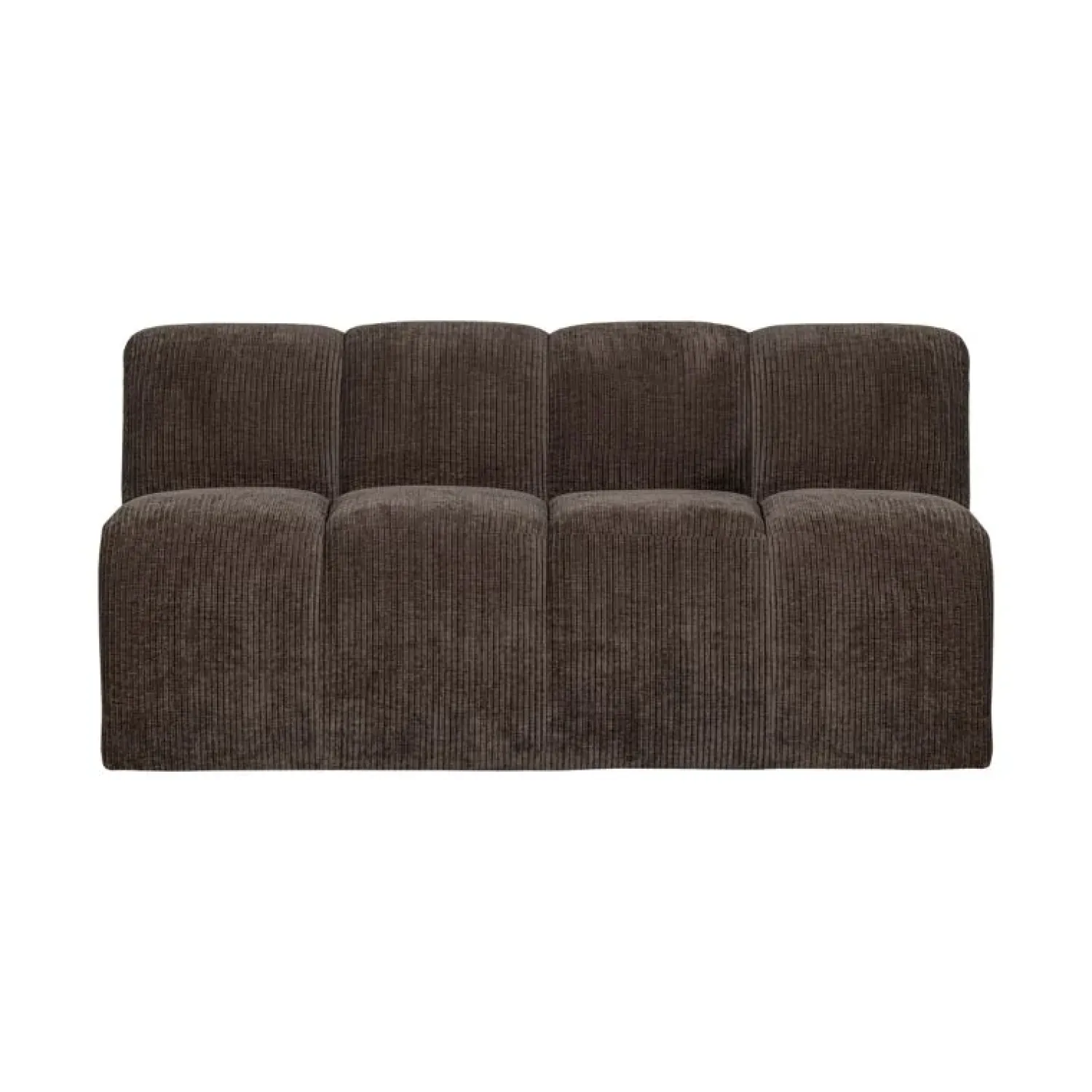 WOOOD Eetkamerbanken|Eetkamerbanken|Mojo Eetkamerbank Met Rugleuning Ribstof Bruin 164cm