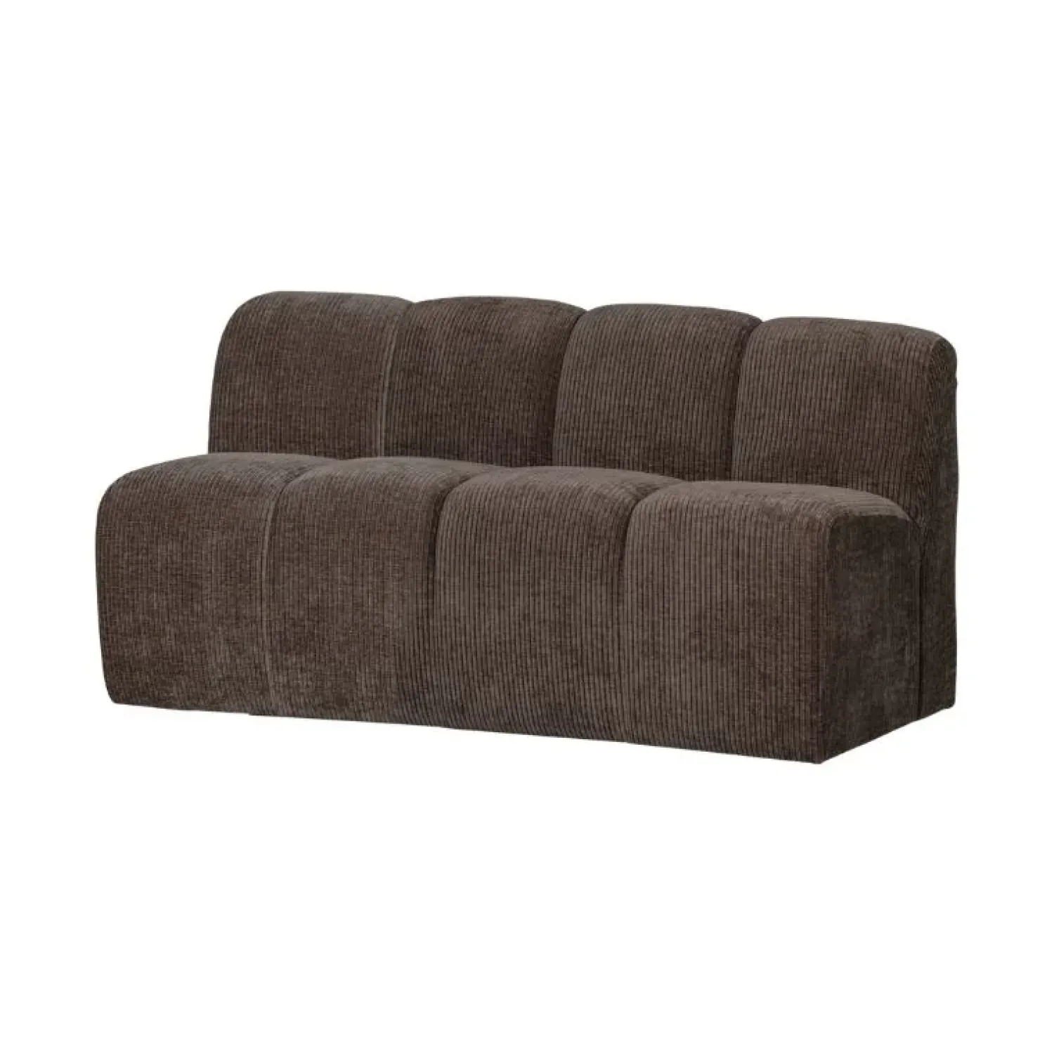WOOOD Eetkamerbanken|Eetkamerbanken|Mojo Eetkamerbank Met Rugleuning Ribstof Bruin 164cm