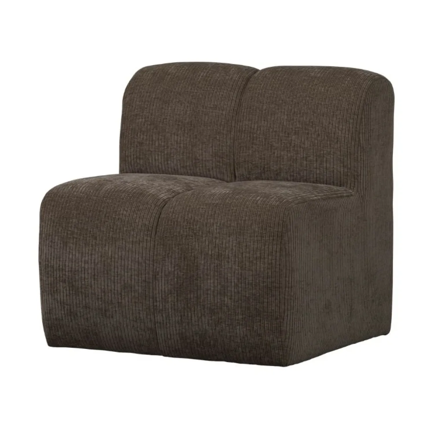 WOOOD Eetkamerbanken|Eetkamerbanken|Mojo Eetkamerbank Met Rugleuning Ribstof Bruin 84cm