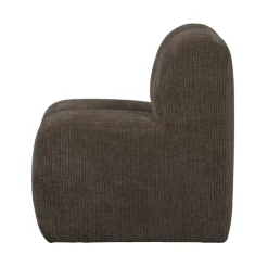 WOOOD Eetkamerbanken|Eetkamerbanken|Mojo Eetkamerbank Met Rugleuning Ribstof Bruin 84cm
