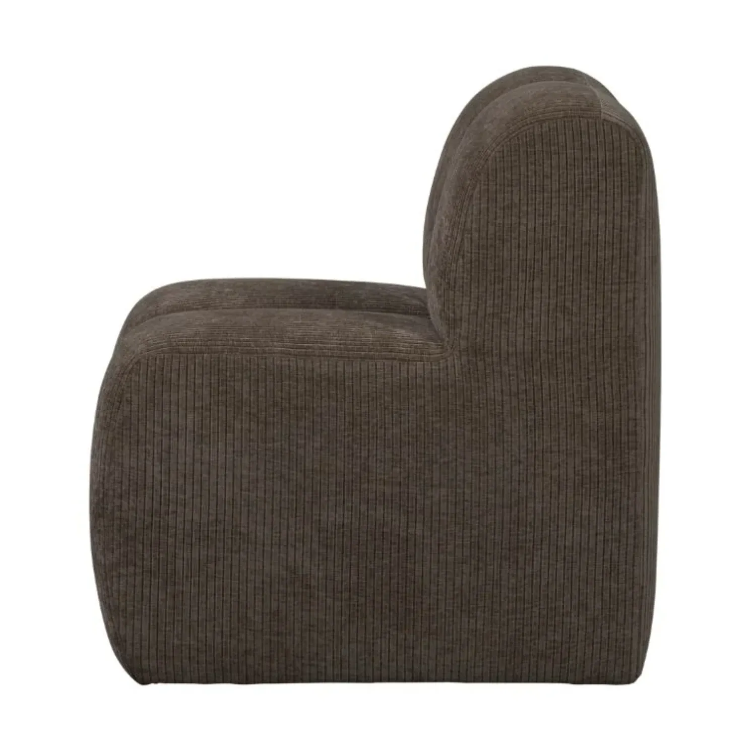 WOOOD Eetkamerbanken|Eetkamerbanken|Mojo Eetkamerbank Met Rugleuning Ribstof Bruin 84cm