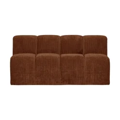 WOOOD Eetkamerbanken|Eetkamerbanken|Mojo Eetkamerbank Met Rugleuning Ribstof Roestbruin 164cm