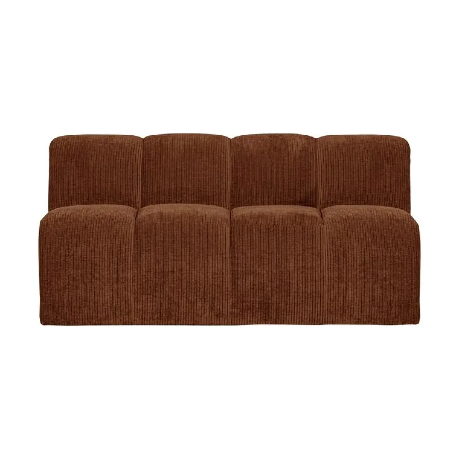 WOOOD Eetkamerbanken|Eetkamerbanken|Mojo Eetkamerbank Met Rugleuning Ribstof Roestbruin 164cm