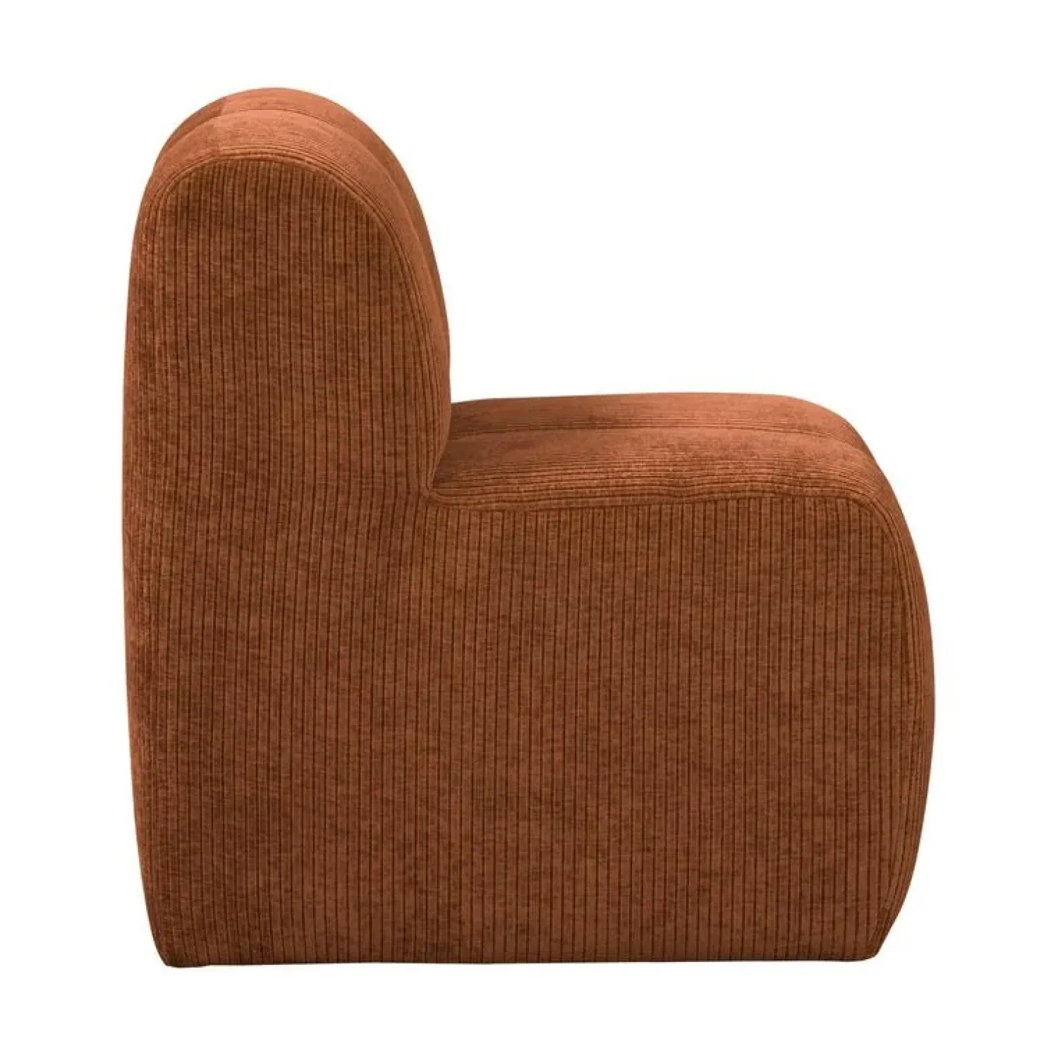 WOOOD Eetkamerbanken|Eetkamerbanken|Mojo Eetkamerbank Met Rugleuning Ribstof Roestbruin 84cm